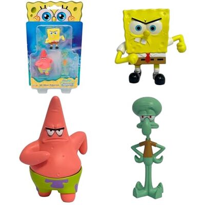 Bizak SpongeBob Pack 3 figurki blistra, 5 cm, różne lalki kolekcjonerskie z postaciami z serii, zabawka idealna dla fanów (64393001-2) Bizak SpongeBob Pack 3 figurki blistra, 5 cm, różne lalki kolekcjonerskie z postaciami z serii, zabawka idealna dla fanów (64393001-2)