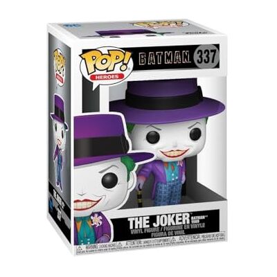 Funko POP! Heroes: DC Batman 1989 Joker z kapeluszem 1/6 szans na rzadki wariant pościgu DC Comics kolekcjonerska figurka winylowa pomysł na prezent oficjalny towar Funko POP! Heroes: DC Batman 1989 Joker z kapeluszem 1/6 szans na rzadki wariant pościgu DC Comics kolekcjonerska figurka winylowa pomysł na prezent oficjalny towar