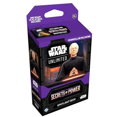 Asmodee FFG Star Wars: Unlimited Trading Card Game Secrets of Power Spotlight Deck Palpatine ekskluzywne karty TCG dla dzieci i dorosłych, w wieku 12+, 2+ graczy, 20 minut, język angielski Asmodee FFG Star Wars: Unlimited Trading Card Game Secrets of Power Spotlight Deck Palpatine ekskluzywne karty TCG dla dzieci i dorosłych, w wieku 12+, 2+ graczy, 20 minut, język angielski