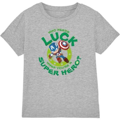 UKKT-02-MRVL10469SPD Marvel Captain America St Patrick'S Day Lucky Super Hero Dziecięca koszulka T-shirt, Melanż sportowy, 3-4 lata UKKT-02-MRVL10469SPD Marvel Captain America St Patrick'S Day Lucky Super Hero Dziecięca koszulka T-shirt, Melanż sportowy, 3-4 lata
