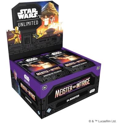 Asmodee FFG Star Wars: Unlimited Trading Card Game Master of Intryge Booster Display (24 pakiety Booster) TCG dla dzieci i dorosłych, w wieku 12+, 2+ graczy, 20 minut, niemiecki Asmodee FFG Star Wars: Unlimited Trading Card Game Master of Intryge Booster Display (24 pakiety Booster) TCG dla dzieci i dorosłych, w wieku 12+, 2+ graczy, 20 minut, niemiecki