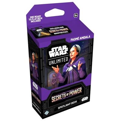 Asmodee FFG Star Wars: Unlimited Trading Card Game Secrets of Power Spotlight Deck Padmé Amidala ekskluzywne karty TCG dla dzieci i dorosłych, w wieku 12+, 2+ graczy, 20 minut, język Asmodee FFG Star Wars: Unlimited Trading Card Game Secrets of Power Spotlight Deck Padmé Amidala ekskluzywne karty TCG dla dzieci i dorosłych, w wieku 12+, 2+ graczy, 20 minut, język