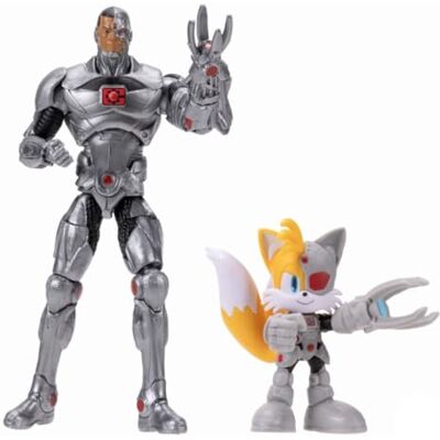 Jakks Pacific Zestaw figurek akcji DC x Sonic Tails i Cyborg, oficjalna licencja , zawiera klasyczne figurki akcji o wymiarach 2,5" i 5", przegubowa konstrukcja, kolekcjonerskie przedmioty Sonic x DC Jakks Pacific Zestaw figurek akcji DC x Sonic Tails i Cyborg, oficjalna licencja , zawiera klasyczne figurki akcji o wymiarach 2,5" i 5", przegubowa konstrukcja, kolekcjonerskie przedmioty Sonic x DC