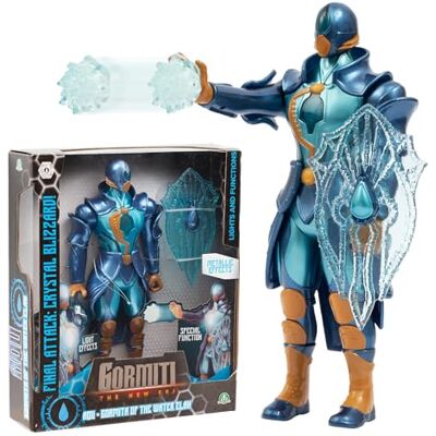 Giochi Preziosi Gormiti, przegubowa figurka 27 cm, Gormiti z atakiem światła, model wody Aqu, dla dzieci od 4 lat, GRV071 Giochi Preziosi Gormiti, przegubowa figurka 27 cm, Gormiti z atakiem światła, model wody Aqu, dla dzieci od 4 lat, GRV071