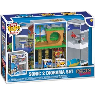 Funko Bitty Pop! Bitty Boxes: Sonic The Hedgehog Sonic Playset z 2-0,9 cala (2,2 cm) małe mini figurki- kolekcjonerska wystawa z miejscem do przechowywania Funko Bitty Pop! Bitty Boxes: Sonic The Hedgehog Sonic Playset z 2-0,9 cala (2,2 cm) małe mini figurki- kolekcjonerska wystawa z miejscem do przechowywania