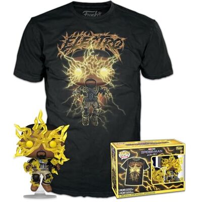 Funko Pop! & Tee: Spider-Man: NWH Electro Glow In the Dark Extra Large (XL) T-shirt Ubrania z kolekcjonerską figurką winylową Pomysł na prezent Zabawki i top z krótkim rękawem dla Funko Pop! & Tee: Spider-Man: NWH Electro Glow In the Dark Extra Large (XL) T-shirt Ubrania z kolekcjonerską figurką winylową Pomysł na prezent Zabawki i top z krótkim rękawem dla