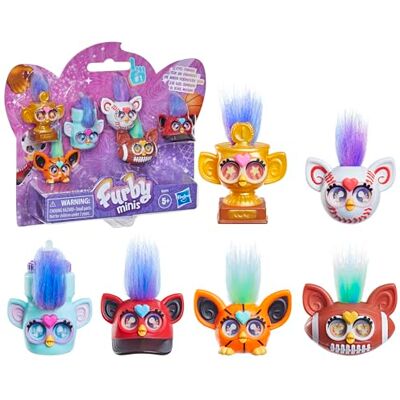 Furby Sześciopak miniaturowych zabawkowych figurek z motywami sportowymi, kolekcjonerskie figurki o wysokości 2,54 cm, wiek: od 5 lat Furby Sześciopak miniaturowych zabawkowych figurek z motywami sportowymi, kolekcjonerskie figurki o wysokości 2,54 cm, wiek: od 5 lat