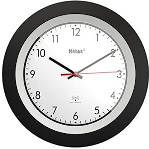 Mebus Funk-Wanduhr/klassisches Model/schwarzer Rahmen/weißes Zifferblatt / 29cm Durchmesser/Rund/Funkuhr (DCF77) / Modell: 19447 / Farbe: Schwarz, Weiß Mebus Funk-Wanduhr/klassisches Model/schwarzer Rahmen/weißes Zifferblatt / 29cm Durchmesser/Rund/Funkuhr (DCF77) / Modell: 19447 / Farbe: Schwarz, Weiß