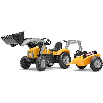 Falk Koparka do pedałów SuperBuilder z koparką i przyczepą Vintage Green Wyprodukowano we Francji Koparka przednia i koparka przegubowa Obrotowe siedzisko Od 3 lat 2025Y Falk Koparka do pedałów SuperBuilder z koparką i przyczepą Vintage Green Wyprodukowano we Francji Koparka przednia i koparka przegubowa Obrotowe siedzisko Od 3 lat 2025Y