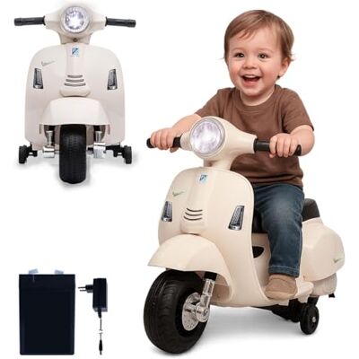 Jamara 461856 Ride-on Vespa Mini Li-Power 8.4 – samochód elektryczny Vespa dla dzieci od 18 miesięcy, elektryczny samochód samochodowy, do jazdy elektrycznej, koła podporowe, gazu, pomysł na Jamara 461856 Ride-on Vespa Mini Li-Power 8.4 – samochód elektryczny Vespa dla dzieci od 18 miesięcy, elektryczny samochód samochodowy, do jazdy elektrycznej, koła podporowe, gazu, pomysł na