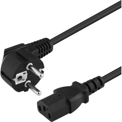 PremiumCord Kabel Zasilający 230V 10m, Kabel Zasilający ze Stykiem Uziemiającym pod Kątem do Gniazda C13, IEC 320, PC 3-pin, Kolor Czarny PremiumCord Kabel Zasilający 230V 10m, Kabel Zasilający ze Stykiem Uziemiającym pod Kątem do Gniazda C13, IEC 320, PC 3-pin, Kolor Czarny