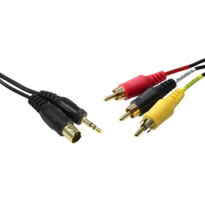 WatioWave Adapter złącza PC na TV/Video, mini-DIN 4-pinowy + gniazdo + 3 RCA, idealny do podłączenia urządzeń multimedialnych i poprawy wyświetlania. WatioWave Adapter złącza PC na TV/Video, mini-DIN 4-pinowy + gniazdo + 3 RCA, idealny do podłączenia urządzeń multimedialnych i poprawy wyświetlania.