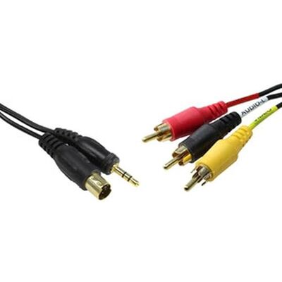 VoltShine Adapter z 1 4-pinowym złączem mini-din, 1 gniazdem audio i 3 RCA do podłączenia komputera do telewizora lub wideo VoltShine Adapter z 1 4-pinowym złączem mini-din, 1 gniazdem audio i 3 RCA do podłączenia komputera do telewizora lub wideo