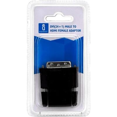 Velocraze Adapter adapter audio DVI (24+1) męski na żeński HDMI, czarny, idealny do podłączenia urządzeń audio i wideo. Velocraze Adapter adapter audio DVI (24+1) męski na żeński HDMI, czarny, idealny do podłączenia urządzeń audio i wideo.