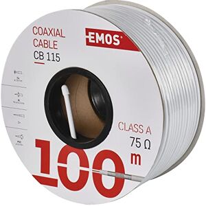 EMOS Kabel antenowy 100 m biały, kabel koncentryczny CLASS A do SAT, TV i CCTV, typ CB115, potrójnie ekranowany kabel telewizyjny, kabel satelitarny o wymiarach ekranowania 100 dB, opór 75 omów EMOS Kabel antenowy 100 m biały, kabel koncentryczny CLASS A do SAT, TV i CCTV, typ CB115, potrójnie ekranowany kabel telewizyjny, kabel satelitarny o wymiarach ekranowania 100 dB, opór 75 omów