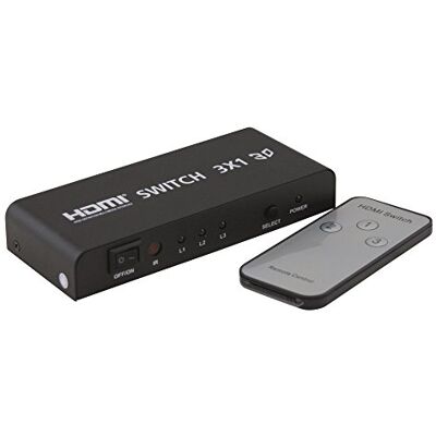 Waytex Automatyczny przełącznik HDMI 1.4, 1080p, 3D, pilot 3 wejścia / 1 wyjście Waytex Automatyczny przełącznik HDMI 1.4, 1080p, 3D, pilot 3 wejścia / 1 wyjście