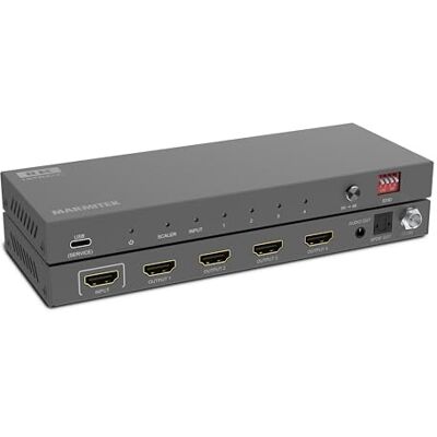 Marmitek Split 814 Pro Rozdzielacz HDMI 8K60 4K 120Hz 1 wejście 4 wyjścia Splitter HDMI 2.1 z ekstraktorem audio, EDID, downscalerem, HDR10+, Dolby Vision, 48 Gbps, HDCP 2.3 i DTS-HD Marmitek Split 814 Pro Rozdzielacz HDMI 8K60 4K 120Hz 1 wejście 4 wyjścia Splitter HDMI 2.1 z ekstraktorem audio, EDID, downscalerem, HDR10+, Dolby Vision, 48 Gbps, HDCP 2.3 i DTS-HD