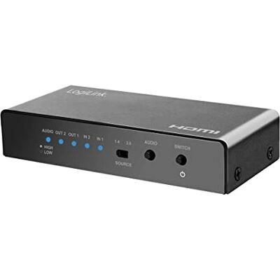 LogiLink HD0039 Przełącznik HDMI 2 x 2 porty (2 źródła i 2 wyjścia), dwukierunkowy, 4K/60 Hz, EDID, HDCP, HDR, Downscaler LogiLink HD0039 Przełącznik HDMI 2 x 2 porty (2 źródła i 2 wyjścia), dwukierunkowy, 4K/60 Hz, EDID, HDCP, HDR, Downscaler