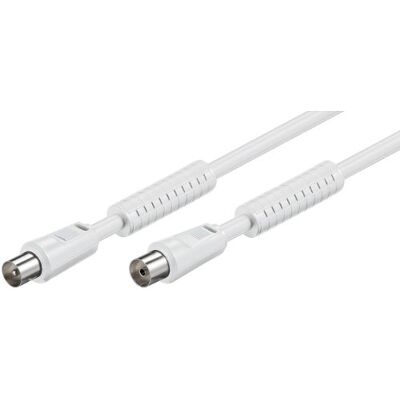 goobay 27469 kabel antenowy z ferrytem, niklowany wtyk koncentryczny na gnieździe koncentrycznym, kabel koncentryczny odpowiedni do telewizora, HDTV, radio, DVB-T2, DVB-S, DVB-S2, DVB-C, 2-krotnie ekranowany, 80 dB, 75 omów, 5 m, biały goobay 27469 kabel antenowy z ferrytem, niklowany wtyk koncentryczny na gnieździe koncentrycznym, kabel koncentryczny odpowiedni do telewizora, HDTV, radio, DVB-T2, DVB-S, DVB-S2, DVB-C, 2-krotnie ekranowany, 80 dB, 75 omów, 5 m, biały
