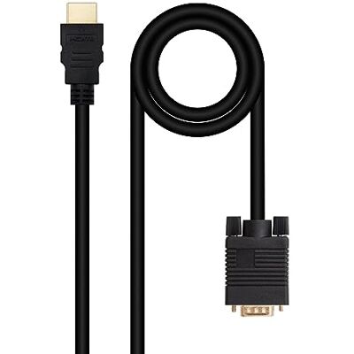 NANOCABLE 10.15.4348 Konwerter HDMI na VGA Męski, Kolor Czarny, 1.8 m NANOCABLE 10.15.4348 Konwerter HDMI na VGA Męski, Kolor Czarny, 1.8 m