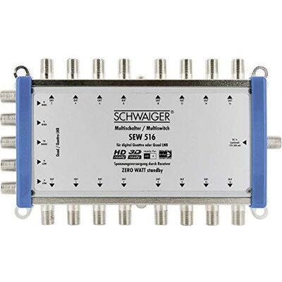 SCHWAIGER SEW516 531 SAT Multiprzełącznik wejściowy (multiprzełącznik): 5 (4 SAT/1 naziemny) SCHWAIGER SEW516 531 SAT Multiprzełącznik wejściowy (multiprzełącznik): 5 (4 SAT/1 naziemny)