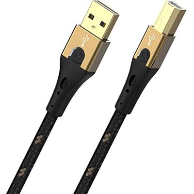 Oehlbach Primus kabel USB typu B 2.0 State of The Art High Speed 480 Mb/s bardzo elastyczna metalowa wtyczka HPOCC 3-krotne ekranowanie drukarka, skaner, wzmacniacz audio czarny/złoty 5 m Oehlbach Primus kabel USB typu B 2.0 State of The Art High Speed 480 Mb/s bardzo elastyczna metalowa wtyczka HPOCC 3-krotne ekranowanie drukarka, skaner, wzmacniacz audio czarny/złoty 5 m