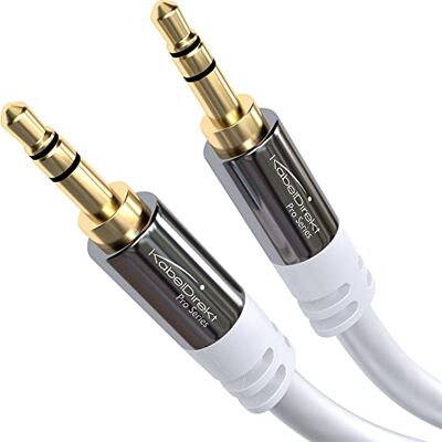 KabelDirekt – Przewód AUX audio jack 3,5mm – 7,5m – biały Kabel audio/słuchawkowy, jack 3,5mm, telefonu/PC/laptopa/samochodu/HiFi KabelDirekt – Przewód AUX audio jack 3,5mm – 7,5m – biały Kabel audio/słuchawkowy, jack 3,5mm, telefonu/PC/laptopa/samochodu/HiFi