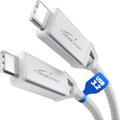 KabelDirekt – Kabel USB C All-in-One – 1m, biały, 20Gbit/s, 240W Do Przesyłu Danych/Wideo 20 Gb/s, Szybkie Ładowanie 240W, Uniwersalny Kabel Danych/Ładowania/Monitora KabelDirekt – Kabel USB C All-in-One – 1m, biały, 20Gbit/s, 240W Do Przesyłu Danych/Wideo 20 Gb/s, Szybkie Ładowanie 240W, Uniwersalny Kabel Danych/Ładowania/Monitora