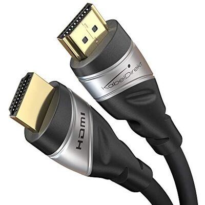 KabelDirekt – Kabel HDMI 2.1 10K i 8K – 3m, certyfikowany HDMI 2.1b – Ultra High Speed Kabel do PC/PS5/Xbox, monitora i TV – czarno-srebrny KabelDirekt – Kabel HDMI 2.1 10K i 8K – 3m, certyfikowany HDMI 2.1b – Ultra High Speed Kabel do PC/PS5/Xbox, monitora i TV – czarno-srebrny