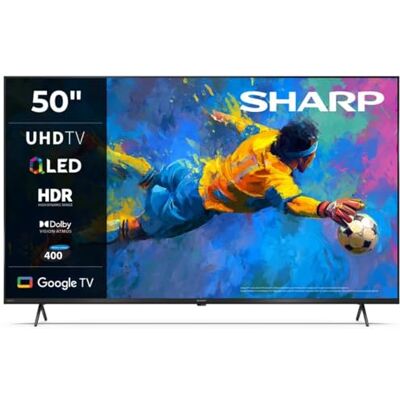 Sharp 50HP5365E GOOGLE TV, 50" UHD, FRAMELESS, 60Hz, QLED, HDR10, Dolby Vision HDR, Google Assistant z mikrofonem, Chromecast, Bluetooth, DOLBY Atmos 2x12W, HDMI 2.1x4, USBx2, czarny Sharp 50HP5365E GOOGLE TV, 50" UHD, FRAMELESS, 60Hz, QLED, HDR10, Dolby Vision HDR, Google Assistant z mikrofonem, Chromecast, Bluetooth, DOLBY Atmos 2x12W, HDMI 2.1x4, USBx2, czarny