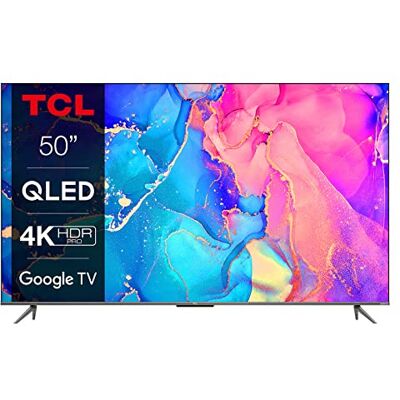 TCL QLED 50C639 Smart TV 50" z 4K HDR Pro, Google TV z dźwiękiem Onkyo, Motion Clarity, Google Assistant Wbudowany i kompatybilny z Alexą TCL QLED 50C639 Smart TV 50" z 4K HDR Pro, Google TV z dźwiękiem Onkyo, Motion Clarity, Google Assistant Wbudowany i kompatybilny z Alexą
