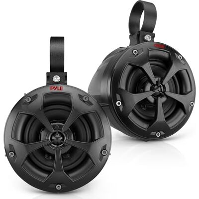 Pyle 2-drożne podwójne wodoodporne głośniki terenowe, 4-calowy system głośników Wakeboard Tower klasy morskiej, pełnozakresowy zewnętrzny głośnik stereo audio do ATV, UTV, quad, jeepa, łodzi - Pyle 2-drożne podwójne wodoodporne głośniki terenowe, 4-calowy system głośników Wakeboard Tower klasy morskiej, pełnozakresowy zewnętrzny głośnik stereo audio do ATV, UTV, quad, jeepa, łodzi -