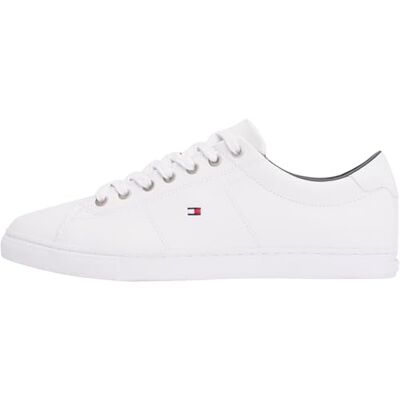 FM0FM02157100 Tommy Hilfiger Mężczyźni Essential Leather Buty Sportowe, Biały, 41 EU FM0FM02157100 Tommy Hilfiger Mężczyźni Essential Leather Buty Sportowe, Biały, 41 EU