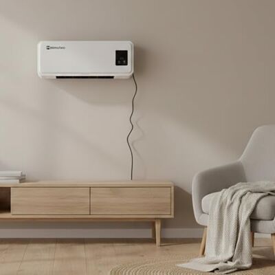 M mimotec Elektryczny grzejnik ścienny na ścianę 2000 W, cichy <45 dB, z pilotem zdalnego sterowania, wyświetlaczem LED i timerem, ochroną IPX2 i przed przegrzaniem, grzejnik ścienny do pomieszczeń M mimotec Elektryczny grzejnik ścienny na ścianę 2000 W, cichy <45 dB, z pilotem zdalnego sterowania, wyświetlaczem LED i timerem, ochroną IPX2 i przed przegrzaniem, grzejnik ścienny do pomieszczeń