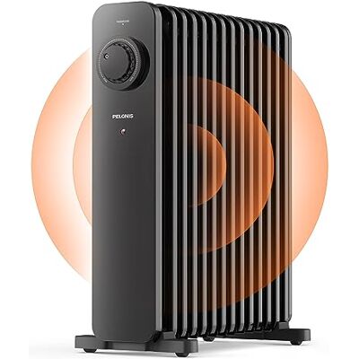Pelonis 13 elementów grzejnika olejowego 2500W, mobilny grzejnik elektryczny, regulowany termostat, energooszczędny grzejnik olejowy, 3 poziomy ciepła, funkcje bezpieczeństwa Pelonis 13 elementów grzejnika olejowego 2500W, mobilny grzejnik elektryczny, regulowany termostat, energooszczędny grzejnik olejowy, 3 poziomy ciepła, funkcje bezpieczeństwa