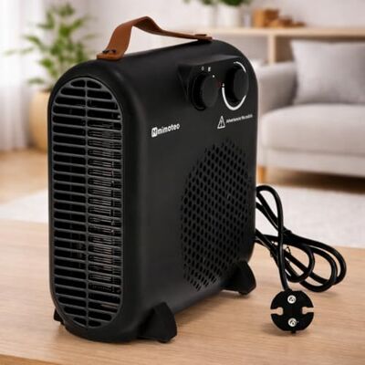 M mimotec Grzejnik elektryczny Black Compact 2000 W, 3 poziomy (wentylator/niski/wysoki), regulowany termostat, IP20, cichy <53 dB, ochrona przed przegrzaniem M mimotec Grzejnik elektryczny Black Compact 2000 W, 3 poziomy (wentylator/niski/wysoki), regulowany termostat, IP20, cichy <53 dB, ochrona przed przegrzaniem