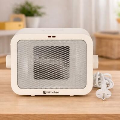 M mimotec Biały elektryczny grzejnik ceramiczny Scatola 1500 W, 3 tryby (wentylator/niski/wysoki), regulowany termostat, cichy <56 dB, ochrona przed przegrzaniem i przewróceniem M mimotec Biały elektryczny grzejnik ceramiczny Scatola 1500 W, 3 tryby (wentylator/niski/wysoki), regulowany termostat, cichy <56 dB, ochrona przed przegrzaniem i przewróceniem