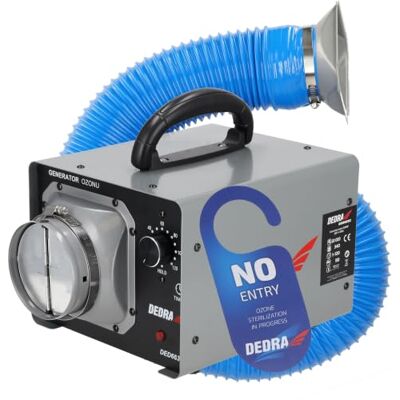 Dedra Generator Ozonu O3 20000 mg/h, Ozonator Powietrza 20g/h 120W, Timer 1-120 min, Rura 150 cm, Usuwanie Zapachów, Ozonowanie Samochodu, Mieszkania i Wentylacji Dedra Generator Ozonu O3 20000 mg/h, Ozonator Powietrza 20g/h 120W, Timer 1-120 min, Rura 150 cm, Usuwanie Zapachów, Ozonowanie Samochodu, Mieszkania i Wentylacji