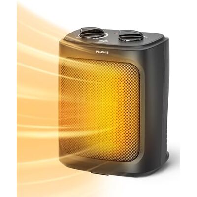 Pelonis Mini termowentylator elektryczny 2000 W, z dwoma poziomami grzania i wentylatorem, ceramiczny grzejnik stołowy do łazienki, sypialni, grzejnik stołowy z regulacją temperatury Pelonis Mini termowentylator elektryczny 2000 W, z dwoma poziomami grzania i wentylatorem, ceramiczny grzejnik stołowy do łazienki, sypialni, grzejnik stołowy z regulacją temperatury