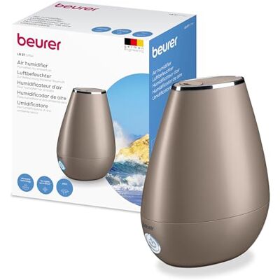 Beurer LB 37 Nawilżacz powietrza z ultradźwiękowym rozpraszaczem, w tym zintegrowany dyfuzor aromatów, nawilżacz z cichym trybem nocnym do sypialni, zbiornik 2L do pomieszczeń do 20 m², toffee Beurer LB 37 Nawilżacz powietrza z ultradźwiękowym rozpraszaczem, w tym zintegrowany dyfuzor aromatów, nawilżacz z cichym trybem nocnym do sypialni, zbiornik 2L do pomieszczeń do 20 m², toffee