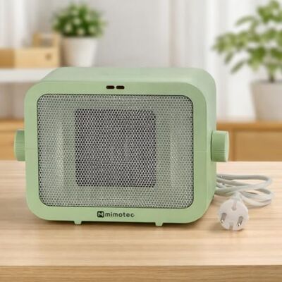 M mimotec Grzejnik ceramiczny Green Scatola 1500 W, 3 tryby (wentylator/niski/wysoki), regulowany termostat, cichy <56 dB, ochrona przed przegrzaniem i przewrócenie M mimotec Grzejnik ceramiczny Green Scatola 1500 W, 3 tryby (wentylator/niski/wysoki), regulowany termostat, cichy <56 dB, ochrona przed przegrzaniem i przewrócenie