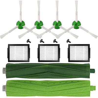 DLD 1 zestaw gumowych szczotek o wielu powierzchniach + 3 filtry HEPA + 4 szczotki do zamiatania krawędzi, części zamienne do zestawu odkurzacza iRobot Roomba i7 i7+/i7 Plus E5 E6 DLD 1 zestaw gumowych szczotek o wielu powierzchniach + 3 filtry HEPA + 4 szczotki do zamiatania krawędzi, części zamienne do zestawu odkurzacza iRobot Roomba i7 i7+/i7 Plus E5 E6