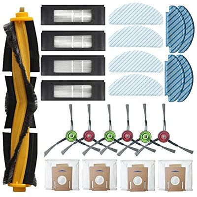Rinakou Zestaw akcesoriów do odkurzacza robota Yeedi Vac/Vac Max Vac 2 Pro Station, 1 szczotka główna, 6 szczotek bocznych, 4 filtry Hepa, 4 jednorazowe podkładki do wycierania, 4 zmywalne podkładki do Rinakou Zestaw akcesoriów do odkurzacza robota Yeedi Vac/Vac Max Vac 2 Pro Station, 1 szczotka główna, 6 szczotek bocznych, 4 filtry Hepa, 4 jednorazowe podkładki do wycierania, 4 zmywalne podkładki do