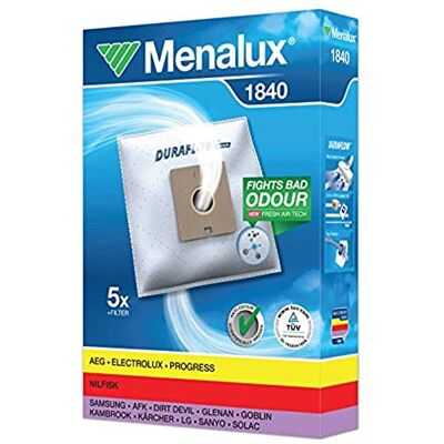 Menalux 1840 sztuk 5 worków na kurz i 1 filtr silnika 5 worków na kurz, 1 filtr silnika Menalux 1840 sztuk 5 worków na kurz i 1 filtr silnika 5 worków na kurz, 1 filtr silnika