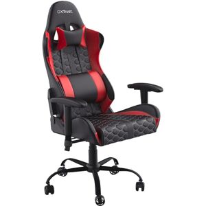 Trust GXT 708R Resto krzesło gamingowe, obracane o 360°, krzesło biurowe ze zdejmowanymi poduszkami, krzesło z regulacją wysokości do komputera, zamykane krzesło – czerwone