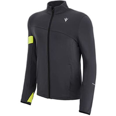 38020236 Macron Męski sweter Run Fcc Amos 3D Stretch Full Zip Man Mgry/Nyel Bluza, szaro-żółty, S 38020236 Macron Męski sweter Run Fcc Amos 3D Stretch Full Zip Man Mgry/Nyel Bluza, szaro-żółty, S