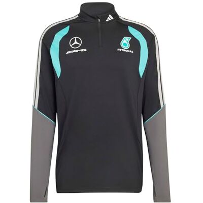 KS9284 adidas Mezczyzni Mercedes Amg Petronas Formula 1 Team Mechanics Quarter Zip Sweatshirt, black/grey two, M KS9284 adidas Mezczyzni Mercedes Amg Petronas Formula 1 Team Mechanics Quarter Zip Sweatshirt, black/grey two, M