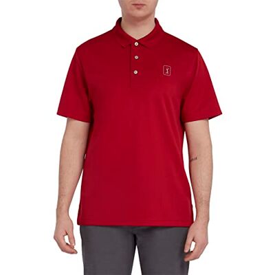 PVKFC0J38 PGA Męska koszulka polo Airflux Solid Mesh, Papryka chili, XL PVKFC0J38 PGA Męska koszulka polo Airflux Solid Mesh, Papryka chili, XL
