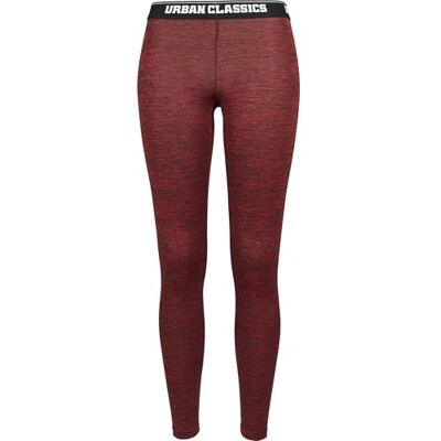 TB1658-1176 Urban Classics TB1658 damskie spodnie sportowe Ladies Active Melange Logo legginsy, wielokolorowy (Red/Black 1176), XS TB1658-1176 Urban Classics TB1658 damskie spodnie sportowe Ladies Active Melange Logo legginsy, wielokolorowy (Red/Black 1176), XS