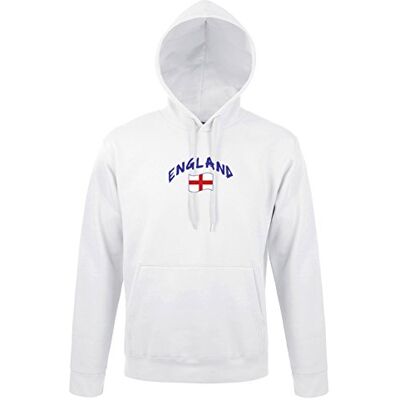 5060360368115 supportershop Sweat bluza dla dorosłych z kapturem biała Anglia piłka nożna M biała 5060360368115 supportershop Sweat bluza dla dorosłych z kapturem biała Anglia piłka nożna M biała